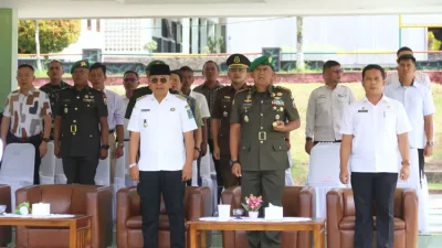 Wesly Diwakili Junaedi Sitanggang Hadiri Sertijab Danyon 122TS dari Diki Apriyadi kepada Wahidin Sobar